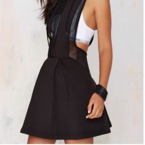 NASTY GAL | Black mesh skater dress